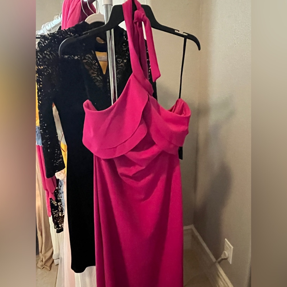 Elegant Pink Halter Dress